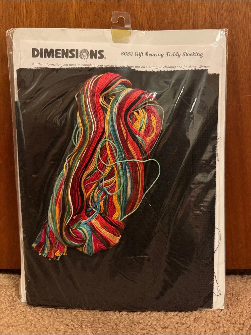 New Vintage 2002 Dimensions counted cross stitch “Gift Bearing Teddy Stocking”